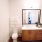 a bathroom with a white countertop